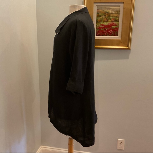 René Madison Ave Linen Asymmetrical Zip Travel Jacket - Picture 4 of 8